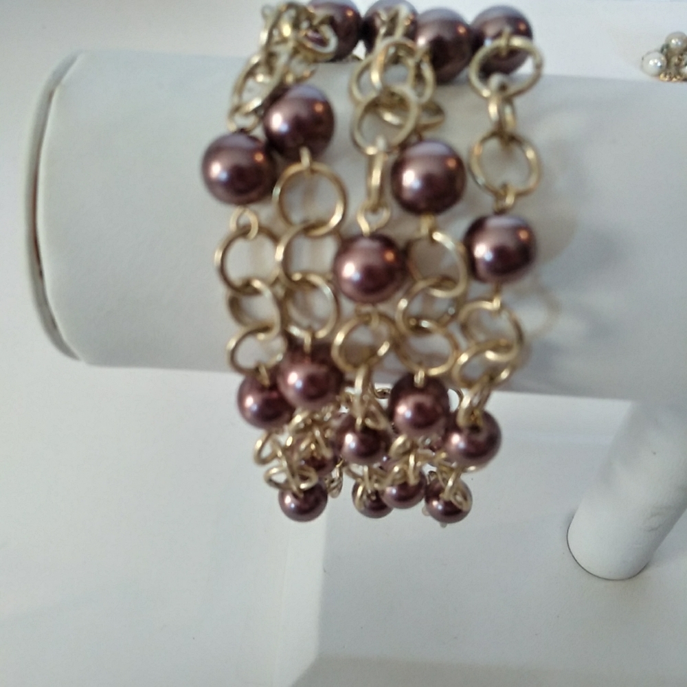 Purple Gold Tone Bracelet